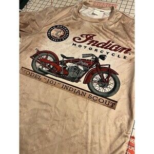 Indian Motorcycle Model 101 Indian Scout Logo T-Shirt Tee LARGE Biker Classic